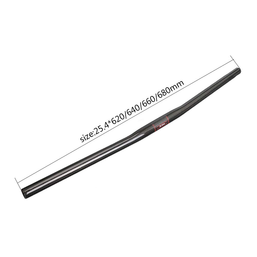 Alfa Pasca Guidon de VTT 25,4 mm Carbone Plat / Riser Guidon 3K Mate/Brillant 620/640/660/680/700 mm, No logo-3K glossy, Flat 25.4*680mm