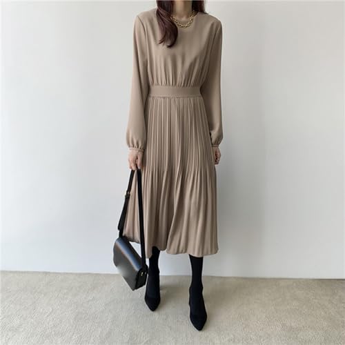 Robe cintrée à ourlet volant kaki | Style décontracté chic