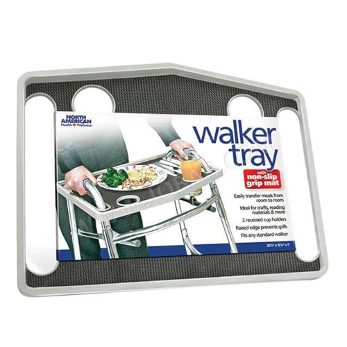 North American Health +Wellness Walker Tray, Gray, 1 Count (Pack of 1)