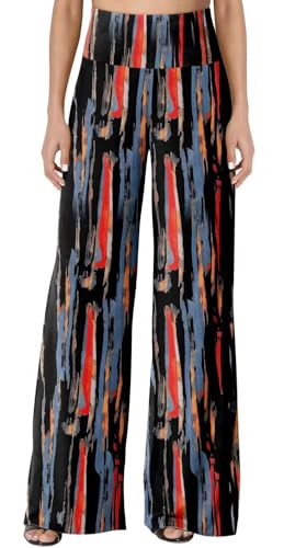 JZC Women's Palazzo Lounge Pants Stretchy Wide Leg Casual Pants Comfy High Waist Flowy Pants S-3XL