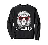 chill bro - cool lion with sunglasses gift idea gamer lions felpa