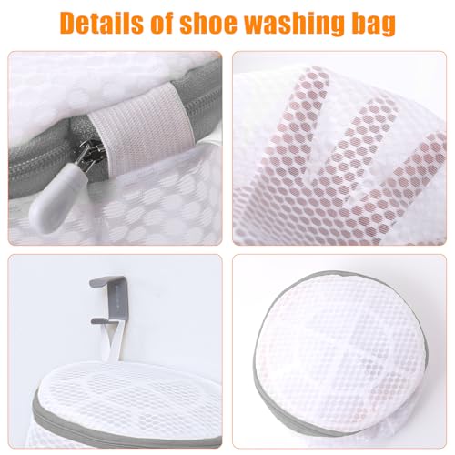 Image of Kimmama Shoe Washing Machine Bag, Shoe Cleaning Bag, Grey Zipper, 7x15 inch, 4 Pack