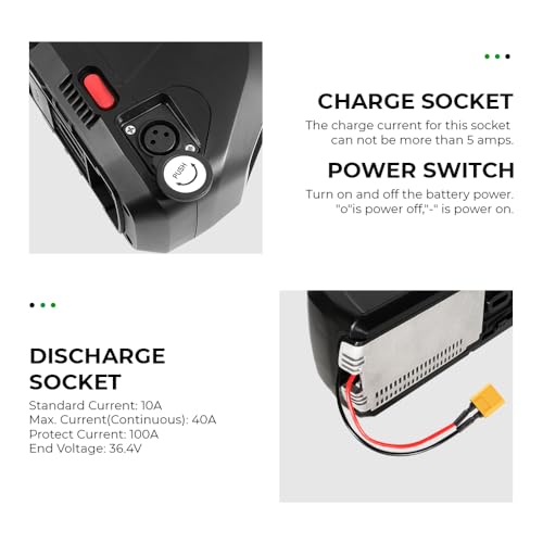 YOSE POWER Hailong G80 48V 18Ah ebike battery for 350W / 500W / 750W / 1000W motor with USB fits on Down Tube for VAUN MiFa Prophete Pedelec - Image 3