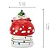 Bico Mushroom Gnome Hand Painted Stoneware Air Tight Seal Candy Jar, for storing Candy, Snacks, Cookie, Treats, Dishwasher Safe