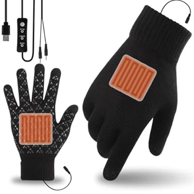 Eskood Electric 5V USB Heated Gloves for Men Women-Stay Warm with Cold Weather Heating Gloves Camping Hand Warmers for Typing Driving Cycling Laptop Anti-Slip Toasty Gloves Gifts for Birthday