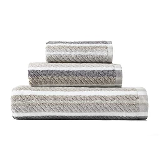 Tommy Bahama - Bath Towels Set, Highly Absorbent Cotton Bathroom Decor, Fade Resistant (Ocean Bay Grey, 3 Piece)