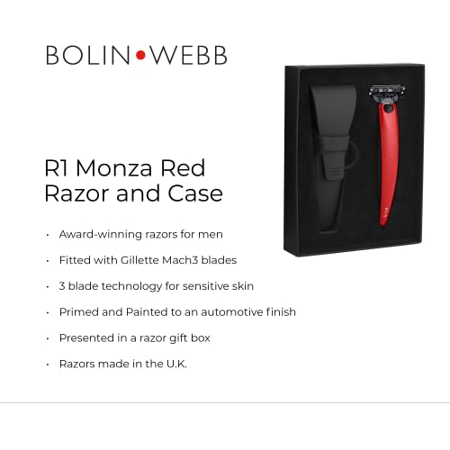 Bolin Webb Monza Red Handle with Travel Case. Fitted with Gillette Mach3 Blade Cartridge. Award Winning Razors for Men - Made in England. Primed and Painted to an Automotive Finish, R1 - Image 3