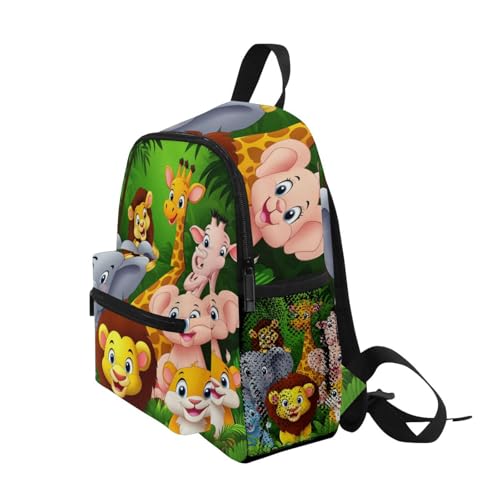 Cartoon Animal Backpack, 12 inch Toddler Preschool Kids Backpacks for Boys with Chest Strap3