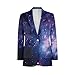 Jekioweii Galaxy Casual Blazer for Men Business Daily Suits One Button Long Sleeve Jacket Sport Coat Slim Fit Tuxedo for Prom, Party,Dinner
