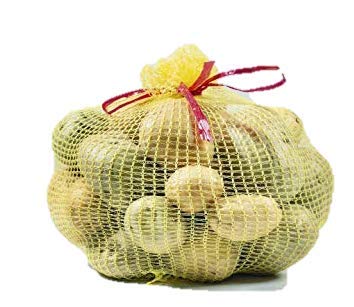 Generico 100pz. 45x25cm. Giallo. Sacchetti in rete in polipropilene per frutta, verdura e alimenti
