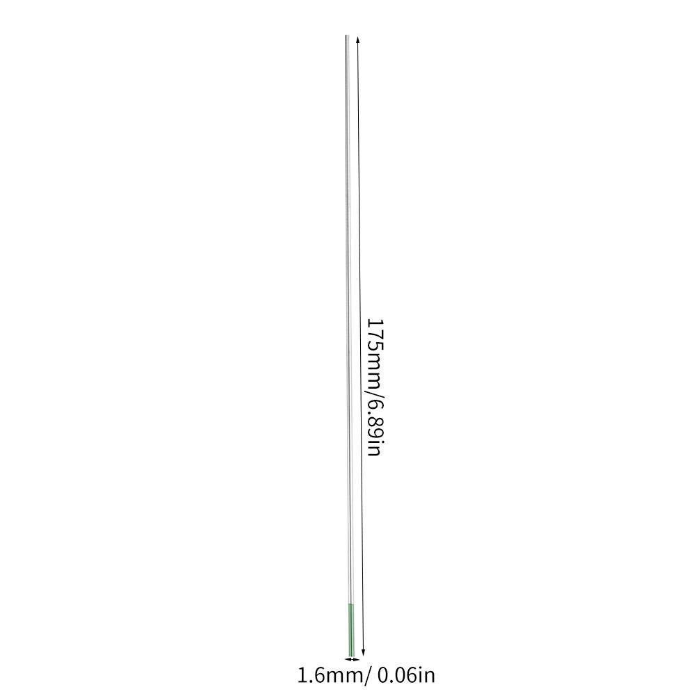 Reine Wolfram-Elektrodenstange Professionelle Grüne Spitze TIG Stick Für AC Schweißgerät WP (1.6mm*175mm) 10 Stücke Schweißelektrode Für Lichtbogenschweißen Schweißausrüstung