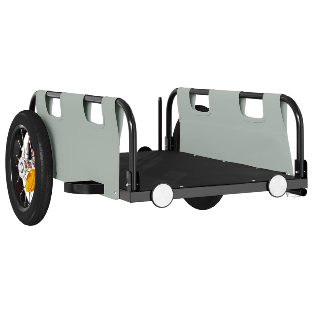Remolque de bicicleta amarillo de tela Oxford y hierro con recubrimiento en polvo, 122 x 53 x, carga de carga, plegable con reflectores para niños, perros, cargas, transporte al aire libre y