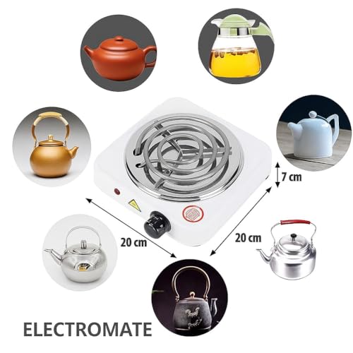 Image of Electric Coil 1000W Charcoal Burner | Multipurpose Mini Electric Hot Plate | Coal Burner | Small Charcoal Plate | Travel Coal Heater Sigdi for Home and Hostel (1000W-Variable)