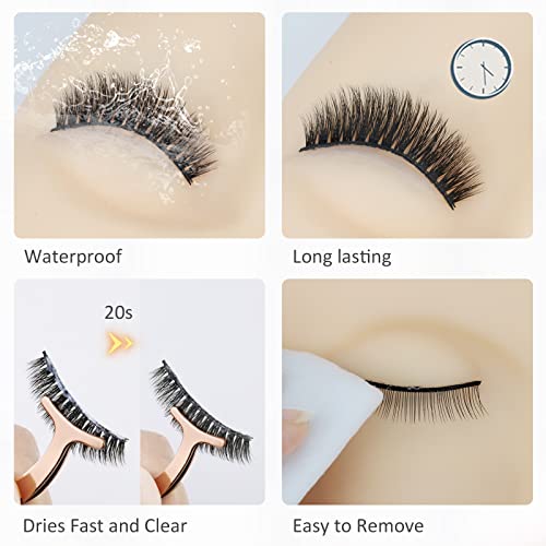 EMEDA False Eyelash Glue Super Strong Hold Clear Glue Professional Latex Free Eyelash Glue Waterproof Lash Glue Best White Strip Eyelash Adhesive Suitable For Sensitive Eyes Lash Adhesive 5ml 0.17oz - Thumbnail 3