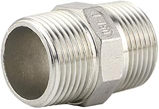 WIFUN 1/2 Inch Shower Hose to Shower Hose Connector, External Double-Ended Male to Male Nipple, Threaded Pipe Connection Male Threaded Connector Accessories