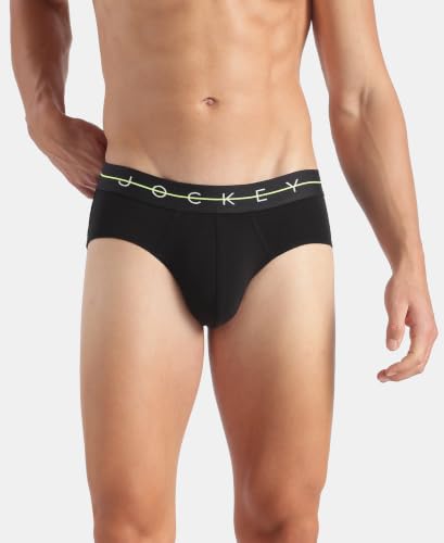 Image of Jockey NY15 Men's Super Combed Cotton Elastane Stretch Solid Brief with Ultrasoft Waistband (Pack of 2)