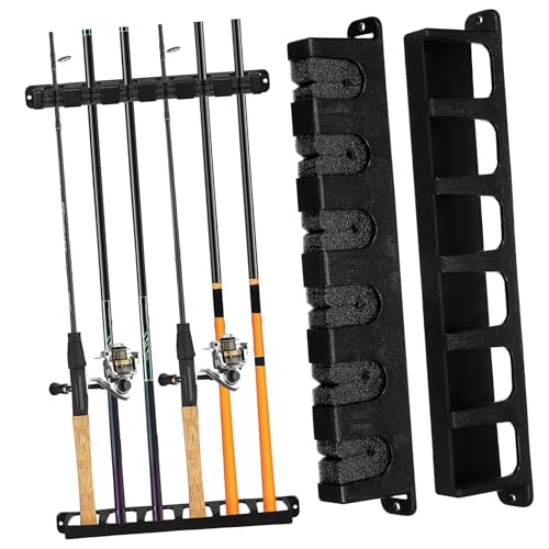KICHOUSE 1 Set Wall Mount Fishing Rod Holder Vertical Rod Rack Space-saving Abs Fishing Pole Organizer