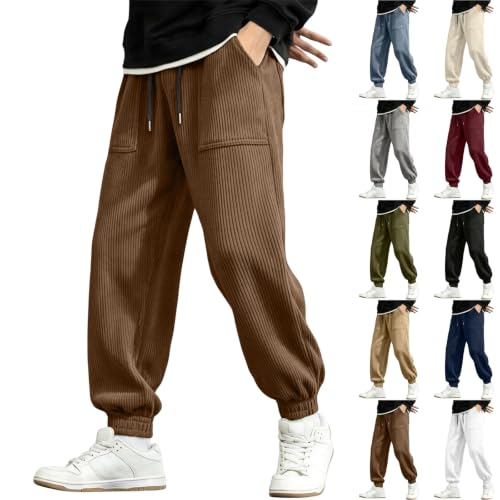 Men's Corduroy Jogger Pants Tapered Ankle Cuffs Casual Textured Joggers - image 1