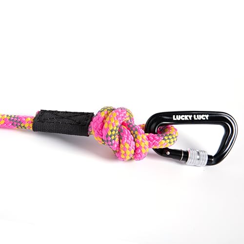 Lucky Lucy Reflective Dog Lead 2 m Tear-Resistant Polypropylene / Polyester up to 300 kg with Aluminium Carabiner for Medium and Large Dogs Bright Fuchsia - Image 3