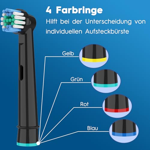 12er Aufsteckbürsten für OralB Vitality Pro, Genius X, Pro Pro Series 3 Plus, Pro 3 Zahnbürste Elektrische, Zahnbürstenaufsatz Kompatibel mit Braun OralB, Precision Ersatzbürsten Schwarz von HSYTEK – Bild 7