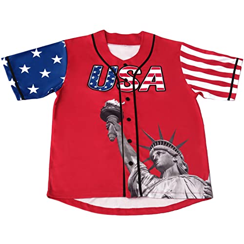 Camiseta de béisbol USA aniversario 250 para hombres, talla Large, color rojo miniatura 2