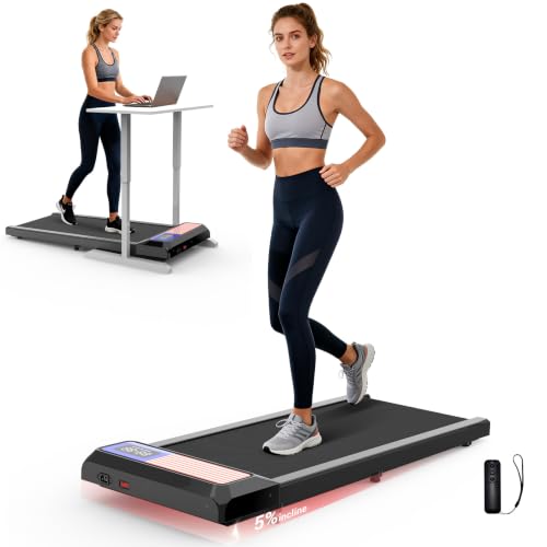 2.5HP Quiet Portable Walking Pad, Walking Pad Treadmill with 8% Incline, Under Desk Treadmill for Home Office, 265 lbs Capacity, Compact Treadmill for Small Spaces with 15" x 35.4" Belt - image 1