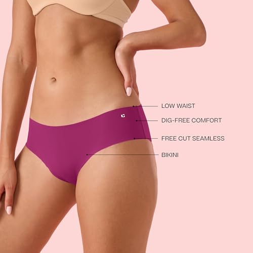Image of Enamor Innovations Invisi, All Day Comfort, Low Waist Bikini Panty for Women - No Visible Panty Lines, Sweat Wicking, Free Cut, Regular Coverage - PB40
