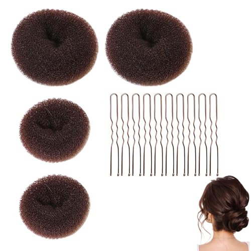 4 Pièces Donuts Chignon,Boudin Cheveux Accessoire Cheveux Femme Accessoires de Coiffure Elastique...