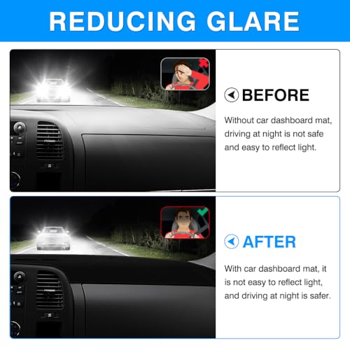 Image of Autorder Dashboard Cover Mat for 2007-2013 Chevy Chevrolet Silverado&GMC Sierra 1500 /2500HD /3500HD with Two Glove Boxes Accessories Dash Cover Upgrade Polyester Dash Mat