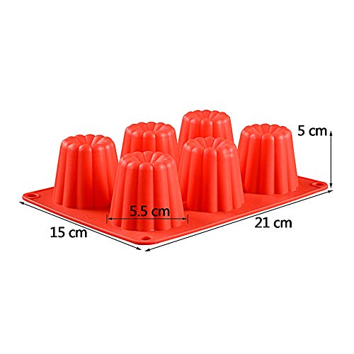 Minicartshop New 6 Holes Diy Silicone Candle Mold For Creative Handmade Candle Making Cylinder Aroma Candle Wax Molds, Small, Red #TOP1