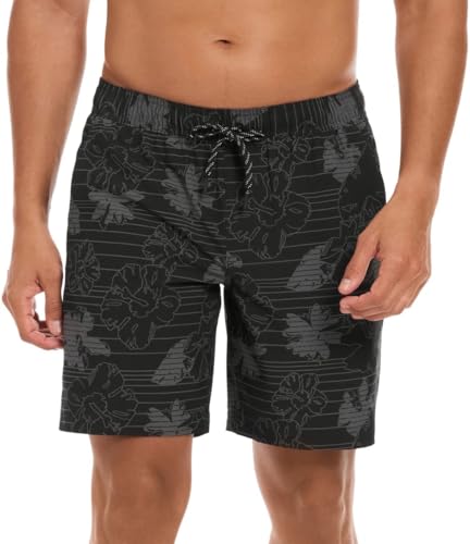 Hurley Mens Lightweight Volley Swim Short Trunk (US, Alpha, XX-Large, Regular, Regular, Black Hibiscus)