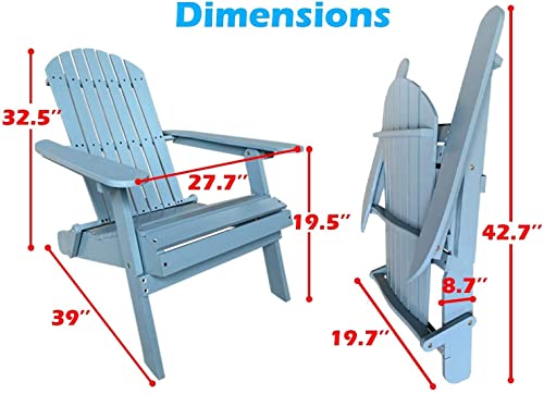 Mkdlufei Adirondack Chair Folding Garden Chair Weather Resistant Lawn Chair W/Arms, Heavy Duty Weather Resistant Patio Chairs Reclining, Widely For Outdoor, Fire Pit, Deck, Outside, #TOP5