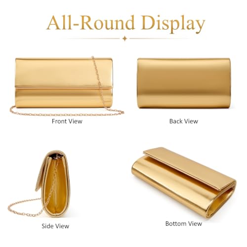 Image of DETARA Women Evening Bag Vegan Leather Clutch Purse Shoulder Crossbody Envelope Bag for Party Wedding Prom Bridal