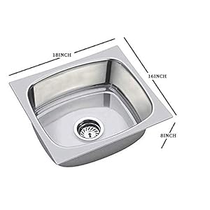Avlen (16x18x8)Inch, stainless steel oval bowl Kitchen Sink