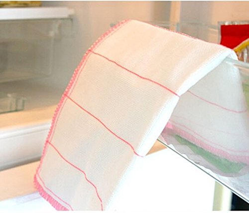 100% Cotton Ultra-Absorbent Gauze Dish Cloth, Oil-Absorbing Kitchen Cleaning Cloths, Universal Everyday Basic Dusters, Magic Detergent-Free Scouring Pad (1 Piece, 12"x12", Random Color)