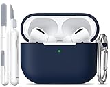 R-fun for AirPods Pro 2nd/1st Generation Case with Cleaner Kit,Soft Silicone Protective Case Cover for Apple AirPod Pro 2/1 for Women Men,AirPods Pro Case Accessories with Keychain,Midnight Blue