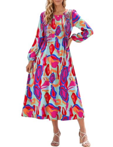 Image of Zeagoo Fall Dresses for Women Long Sleeve Midi