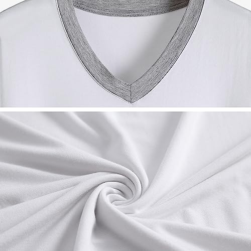 Wowcarbazole Men's Pajamas Set Short Sleeve V Neck Modal Soft Sleepwear PJS set 2 Piece Nightwear with Pockets4