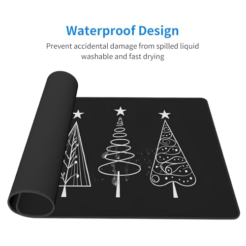 Image of Christmas Tree Star Extended Gaming Mouse Pad, with Stitched Edges Large Mouse Pad Desk Protector, Rubber Base Mousepad Keyboard Mouses Mat for Work Game Office Home- 32 inch X 12 inch Inch,E684