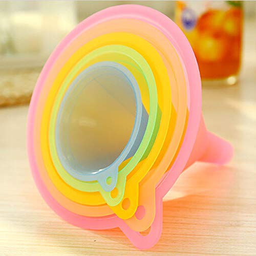 Bettli Plastic Different Sizes Transparent Funnels for for General Purpose Lab Kitchen Home Tools, Liquids Dry Goods (5 pcs Muti Size)