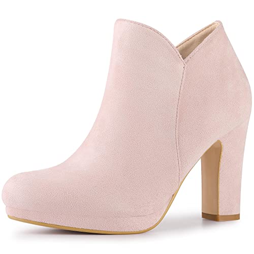 Perphy Damen-Plateau-Stiefeletten mit runder Zehenpartie und klobigen Absätzen Dust Pink 38 Cover