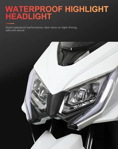 Image of Electric Scooter for Adult with 48V 30AH Lithium Battery, 50-60km Range, 35-40km /h Speed, Disc & Drum Brakes, LED or LCD Headlight, Comfortable Seat, Non-RTO, 1Year Battery Warranty (White)
