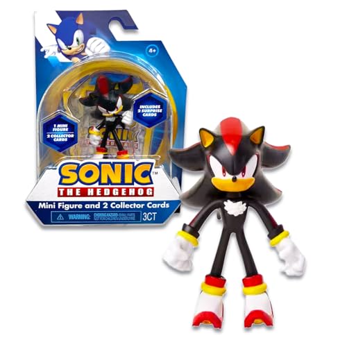 Sonic the Hedgehog Action Figure Shadow - Shadow 3 Inch Mini Figure Plus Collector Cards | Sonic Figurines Action Figures