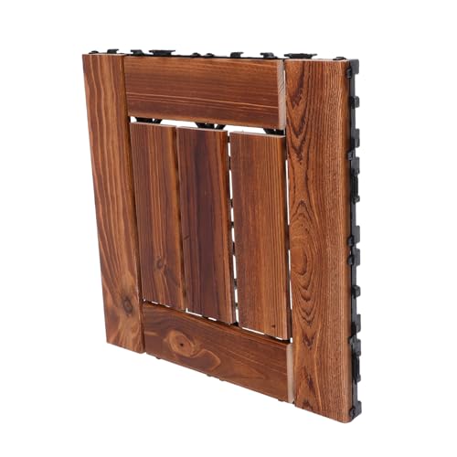 SHINEOFI Carreaux de Sol Extérieur Carbonisé Interlockés Terrasse Étanche pour Balcon Jardin Patio Intérieur et Extérieur et Facile à Poser