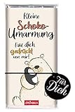 STEINBECK Schokolade 100g Tafel Schokoumarmung Geschenk Liebe Freundschaft von Herzen Pinguin Eisbär fühl Dich gedrückt