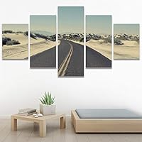 SIGNWIN 5 Panel Canvas Wall Art Modern Art Landscape Modern Multicolor Photography Relax/Calm Rocky for Home Decorations Ready to Hang - 60