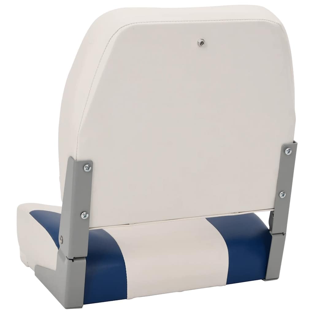 Set di 2 sedili per barca, pieghevoli, con imbottitura, colore: blu e bianco
