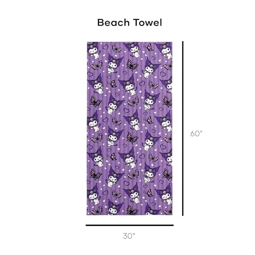 Northwest Kuromi Microfiber Beach Towel, 30" x 60", Cute Kuromi by Northwest - Image 6