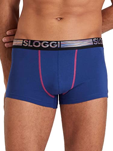 sloggi men GO ABC Natural H Hipster 6P, Pantaloncini Retro, Uomo, Blu (Twilight Blue), L