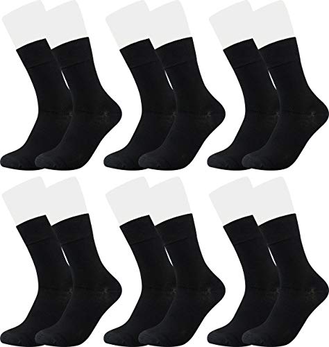 Vitasox 43033 Bambus Socken für Damen & Herren, atmungsaktive Bambussocken mit weichem Komfortbund ohne Gummi, Qualitäts Strümpfe gegen Schweiß ohne Naht an den Zehen, 6 Paar schwarz 39-42 Cover